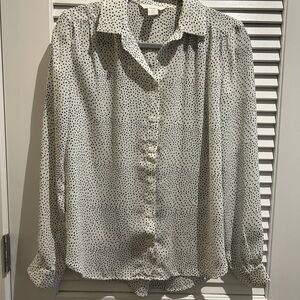 Polka Dot Button-Up Blouse